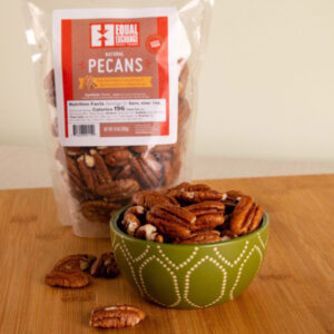 Pecans in a bag and in a bowl